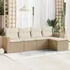 Image de vidaXL Salon de jardin 5 pcs - Résine tressée beige