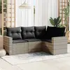 Image de vidaXL Salon de jardin 4 pcs gris clair