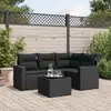Image de VIDAXL Salon de jardin 5 pcs - Noir résine tressée