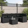 Image de Salon de jardin vidaXL 6 pcs - Résine tressée noire