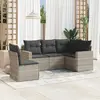 Image de vidaXL Salon de jardin 5 pièces gris clair résine tressée