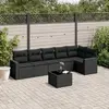 Image de vidaXL Salon de jardin 7 pcs Noir