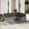 Image de vidaXL Salon de jardin 6 pcs avec accoudoirs larges - Gris