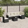 Image de vidaXL Salon de jardin 7 pcs noir résine tressée