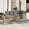 Image de vidaXL Salon de jardin 7 pcs - Beige