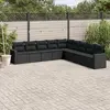 Image de vidaXL Salon de jardin 9 pcs Noir résine tressée