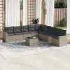 Image de vidaXL Salon de jardin 10 pcs - Gris clair résine tressée