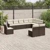 Image de vidaXL Salon de jardin - 10 pcs marron résine tressée