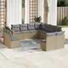 Image de vidaXL Salon de jardin - 11 pcs - Résine tressée beige