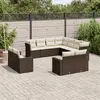Image de VidaXL Salon de jardin 11 pcs marron résine tressée