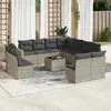 Image de vidaXL Salon de jardin 12 pcs - Gris clair