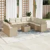 Image de Vidaxl Salon de jardin avec coussins 10 pcs - Beige