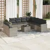 Image de vidaXL Salon de jardin avec coussins 10 pcs - Gris clair