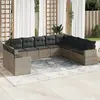 Image de vidaXL Salon de jardin 10 pcs - Gris