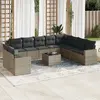 Image de VIDAXL Salon de jardin 11 pcs Gris Résine tressée