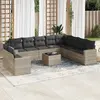 Image de vidaXL Salon de jardin 11 pcs - Gris clair, résine tressée