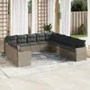 Image de Salon de jardin vidaXL 11 pièces avec coussins - Gris