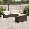 Image de VIDAXL Salon de jardin avec coussins marron - 8 pièces