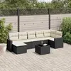 Image de vidaXL Salon de jardin 8 pcs - Noir