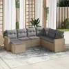 Image de vidaXL 7 pcs beige résine tressée