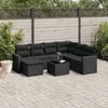 Image de vidaXL Salon de jardin 8 pcs avec coussins - Noir