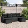 Image de vidaXL Salon de jardin 6 pcs - Coussins noirs