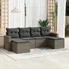 Image de vidaXL Salon de jardin 6 pcs Gris Résine tressée