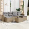 Image de vidaXL Salon de jardin 7 pcs beige
