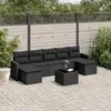 Image de vidaXL Ensemble Salon Jardin 8 pcs - Noir