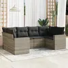 Image de Salon de jardin vidaXL 6 pcs - Résine tressée gris clair