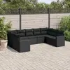 Image de vidaXL Salon de jardin 9 pcs avec coussins résine tressée - Noir