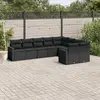 Image de VIDAXL Salon de jardin avec coussins noir - 9 pièces