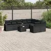 Image de VIDAxL Salon de jardin - 10 pcs - Noir