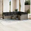 Image de vidaXL Salon de jardin 10 pcs - Gris, résine tressée
