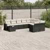 Image de vidaXL Salon de jardin 10 pcs avec coussins noir résine tressée
