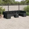 Image de vidaXL Salon de jardin 11 pcs - Noir