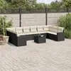 Image de vidaXL Salon de jardin 11 pcs coussins noir