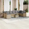 Image de vidaXL Salon de jardin 11 pcs - Beige