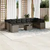 Image de vidaXL Salon de jardin 11 pcs résine tressée - Gris
