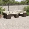 Image de vidaXL Salon de Jardin 11 pcs Résine Tressée Marron