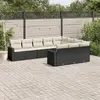 Image de vidaXL Salon de jardin 10 pcs résine tressée - Coussins noir