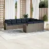 Image de vidaXL Salon de jardin 10 pcs avec coussins gris résine tressée