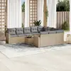Image de vidaXL Salon de jardin 11 pcs - Beige