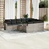 Image de vidaXL Salon de jardin 11 pcs - Coussins gris clair résine tressée