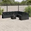 Image de vidaXL Salon de jardin 11 pcs avec coussins résine tressée - Noir