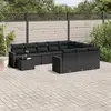 Image de vidaXL Salon de jardin 11 pcs - Noir Résine Tressée