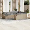 Image de vidaXL Salon de jardin - 11 pcs Résine tressée Beige