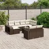 Image de vidaXL Salon de jardin 11 pcs Marron Résine Tressée