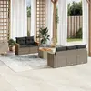 Image de VidaXL Salon de jardin 6 pcs - Résine tressée grise