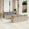 Image de Salon de jardin VIDAXL résine tressée - Mix beige - 9 pièces
